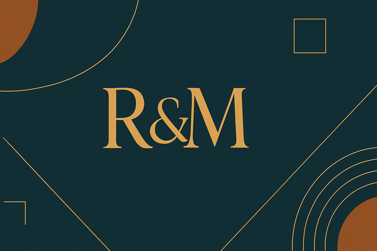 Imagen hero con colores de venta y letras R&M